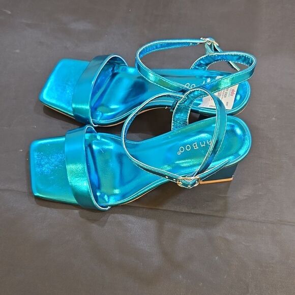 BRAND NEW BAMBOO SQUARE-TOE HIGH-HEELED WOMEN'S SANDALS - Picture 7 of 16